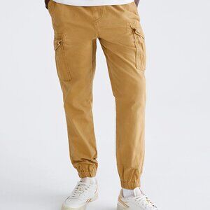 Aeropostale Cargo Jogger Twill Drawstring Wheat Relaxed Tapered Leg Men's XL